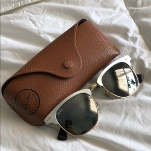 Rayban aluminum silver club master sunglasses